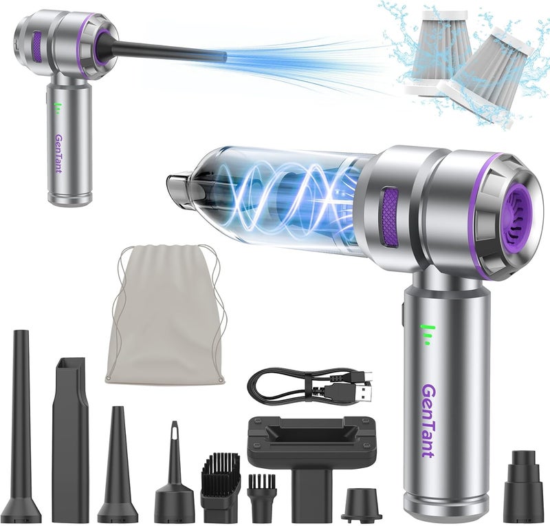 GenTant Car Vacuum Portable Cordless, 18000PA Portable Vacuum Cordless, High Power Air Duster with Brushless Motor, Type-C Charge, 3 in 1 Small Vacuum Cleaner for Car, Home, Office, Pet Hair - Image 1